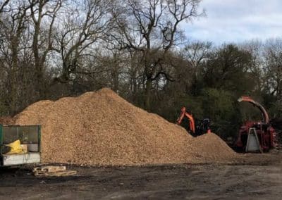 Our woodchip pile at our yard in Chipstead